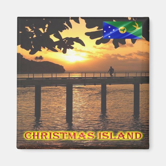 zCX006 CHRISTMAS ISLAND, Sunset, Oceania, Fridge Magnet (Framsidan)