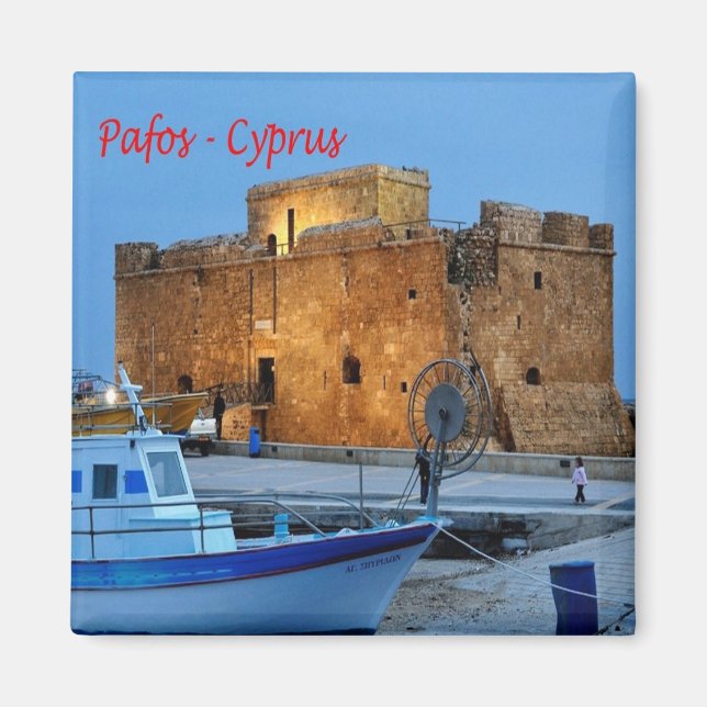 zCY013 PAFOS Byzantine Forte, Cypern, Fridge Magnet (Framsidan)