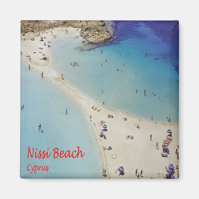 zCY014 NISSI Beach, Cypern, Fridge Magnet (Framsidan)