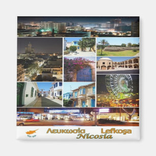 zCY018 NICOSIA Collage Mosaic, Cypern, Fridge Magnet