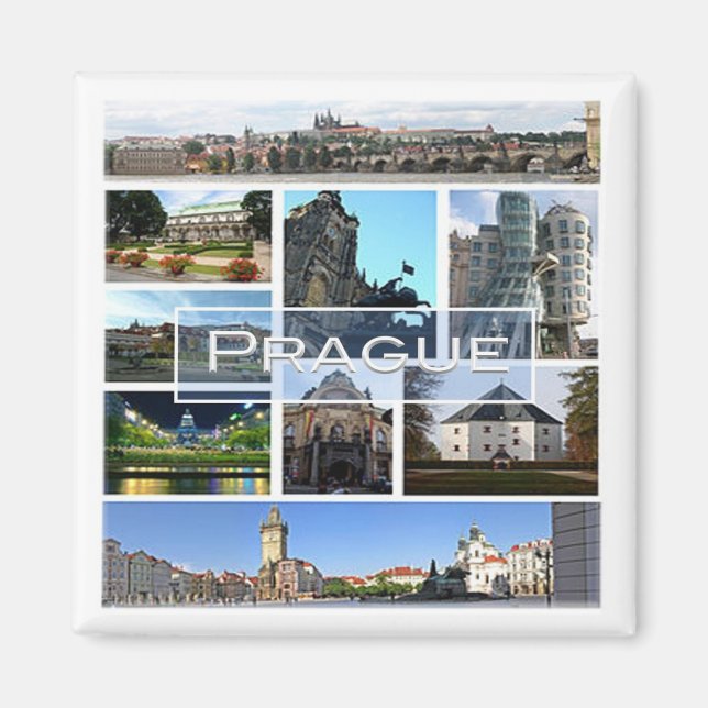 zCZ004 PRAGUE Tjeckien - Fridge Magnet (Framsidan)