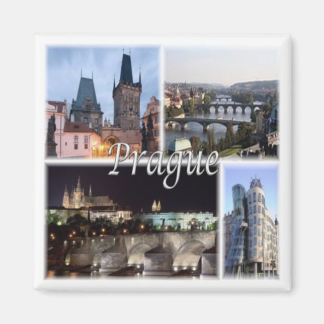 zCZ005 PRAGUE Tjeckien, Fridge Magnet (Framsidan)