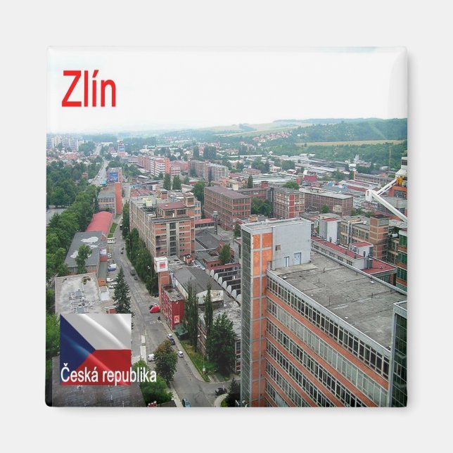 zCZ008 ZLÍN Tjeckien, Fridge Magnet (Framsidan)