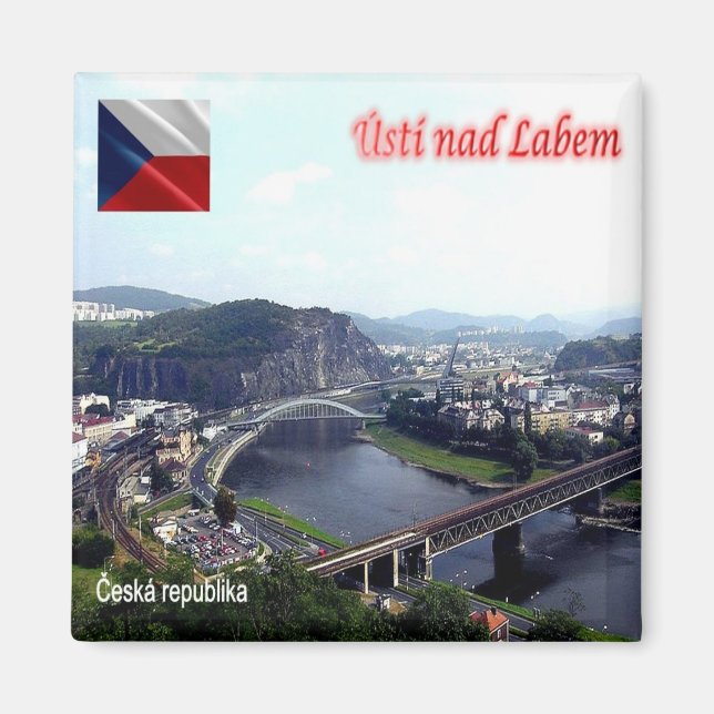 zCZ009 ÚSTÍ NAD LABEM Tjeckien, Fridge Magnet (Framsidan)