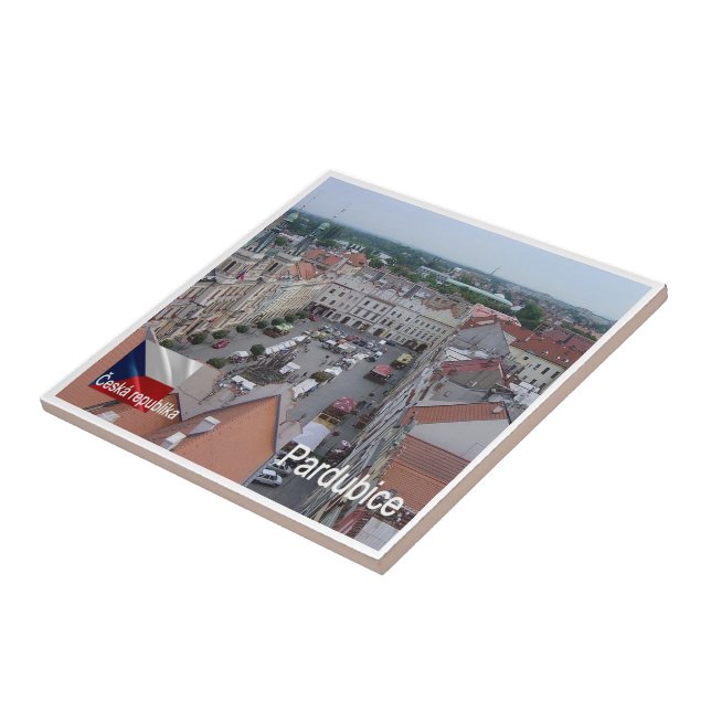 zCZ011 PARDUBICE Tjeckien Kakelplatta (Sidan)