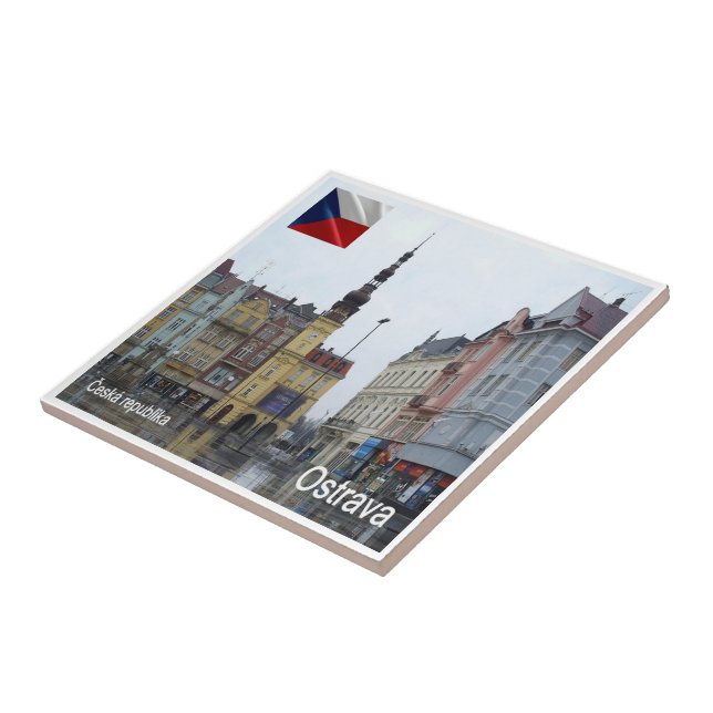 zCZ012 OSTRAVA Tjeckien Kakelplatta (Sidan)