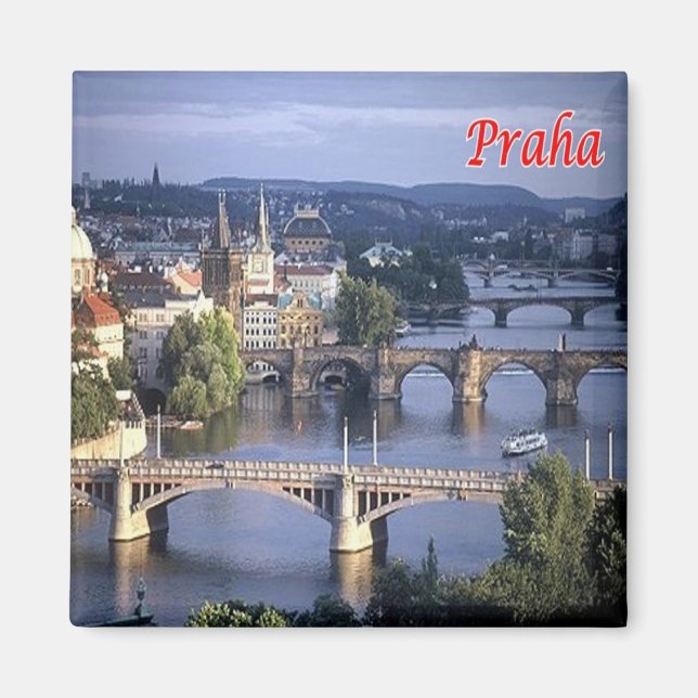 zCZ021 PRAGUE Tjeckien - Fridge Magnet (Framsidan)