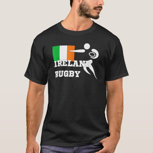 Zdals Ireland Rugby För manar and Women T Shirt (Framsida)