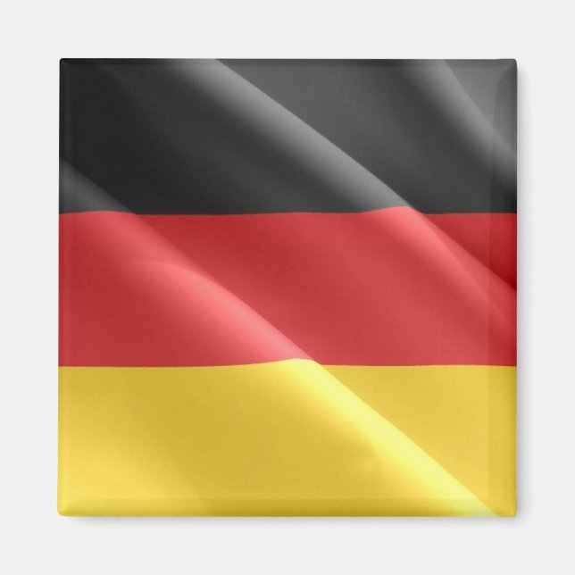 zDE002 GERMAN wave FLAGGA, Tyskland, Fridge Magnet (Framsidan)