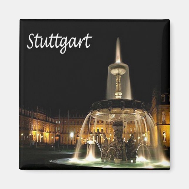 zDE004 STUTTGART Tyskland, Fridge Magnet (Framsidan)