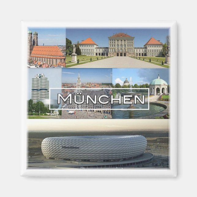 zDE012 MUNICH MÜNCHEN mosaic Tyskland -  Magnet (Framsidan)