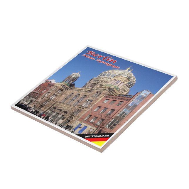 zDE014 BERLIN NEW SYNAGOGUE Tyskland, Kakelplatta (Sidan)