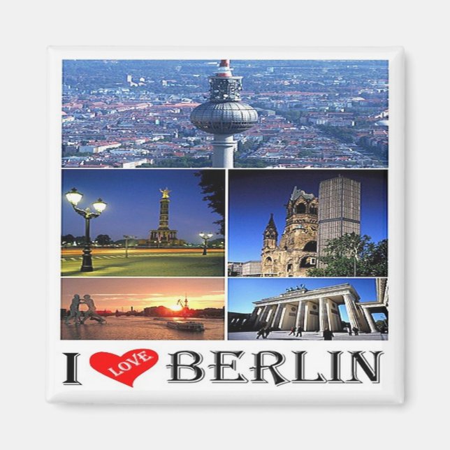 zDE020 BERLIN I KÄRLEK Tyskland, Fridge Magnet (Framsidan)