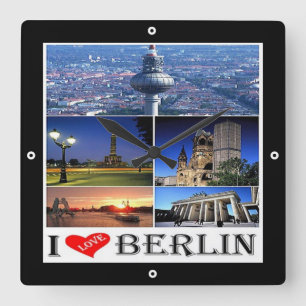 zDE020 BERLIN I KÄRLEK Tyskland, Fyrkantig Klocka