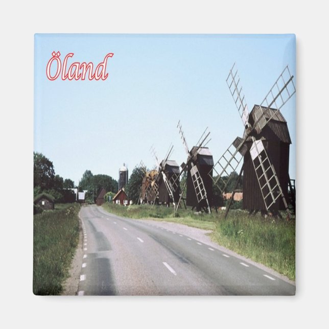 zDE028 ÖLAND MILLS Frisiska öarna Tyskland Fridge Magnet (Framsidan)