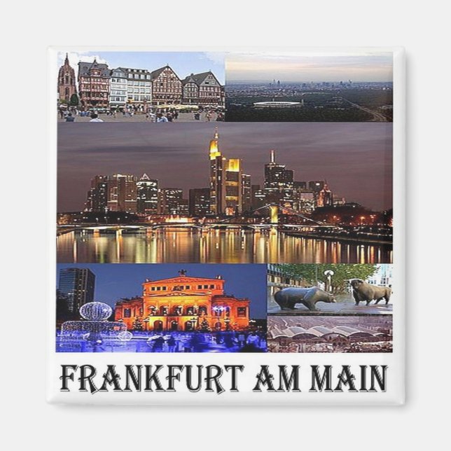 zDE045 FRANKFURT mosaik Tyskland, Fridge Magnet (Framsidan)