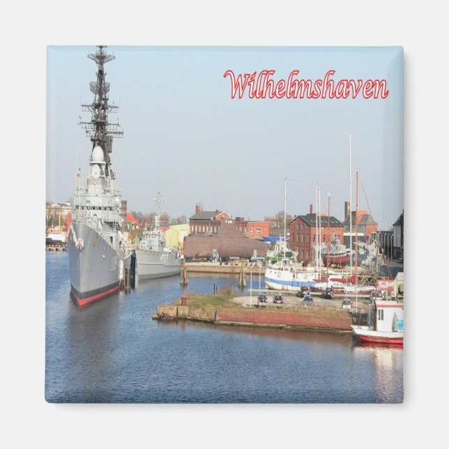 zDE046 WILHELMSHAVEN PORT Frisian Islands, Fridge Magnet (Framsidan)