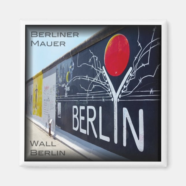 zDE050 BERLIN WALL Tyskland - Fridge Magnet (Framsidan)