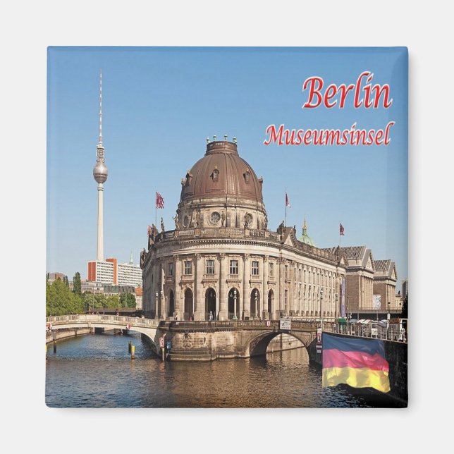 zDE061 BERLIN Museum Island Tyskland - Fridge Magnet (Framsidan)