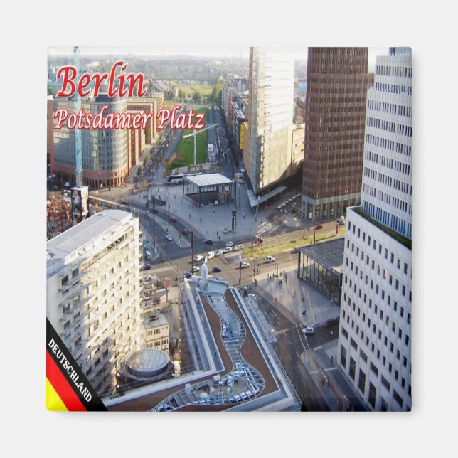 zDE070 BERLIN Potsdamer Platz Tyskland, Fridge Magnet (Framsidan)