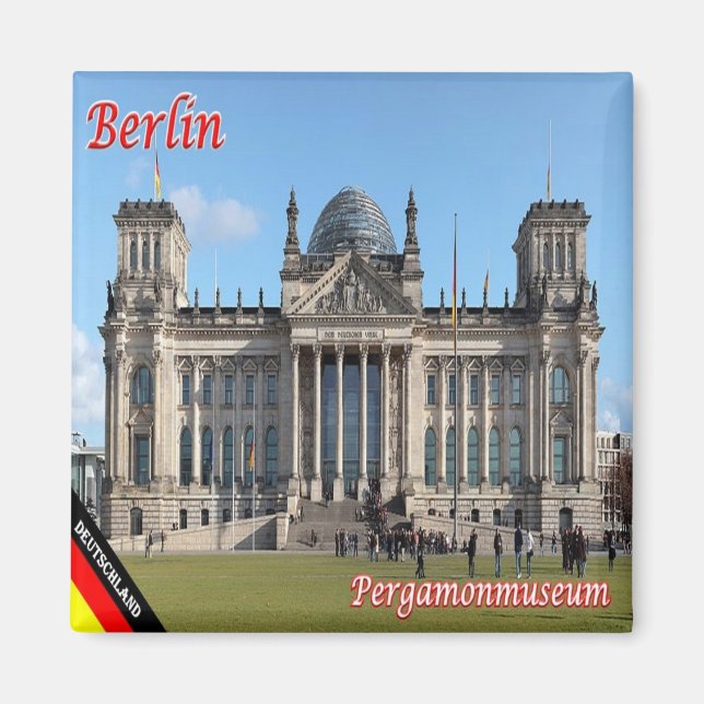 zDE074 BERLIN REICHSTAG BYGGER Tyskland, Fridge Magnet (Framsidan)