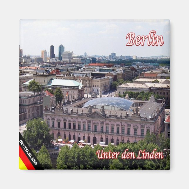 zDE075 BERLIN Unter den Linden Tyskland, Fridge Magnet (Framsidan)