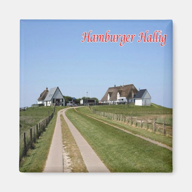 zDE085 HAMBURGER HOLM Frisiska öarna, Fridge Magnet (Framsidan)