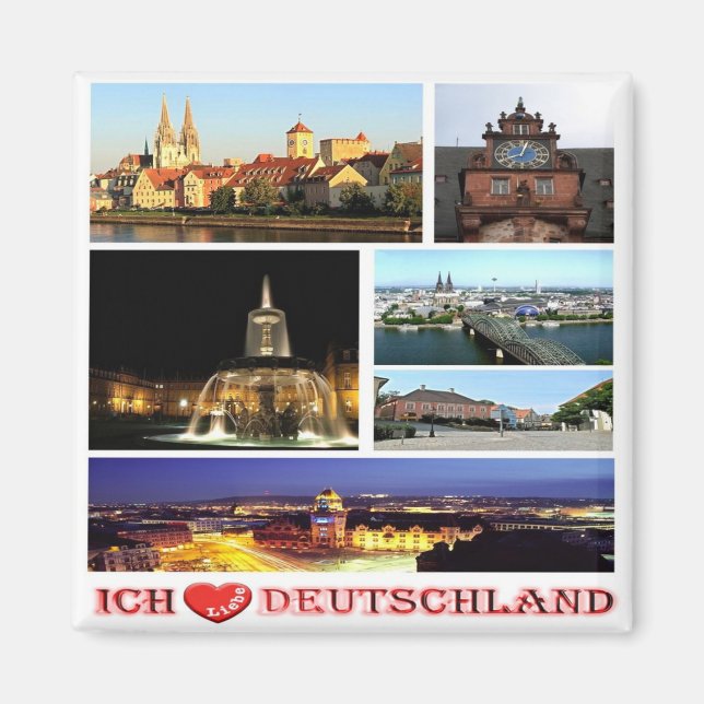 zDE099 TYSKLAND I KÄRLEK - Fridge Magnet (Framsidan)