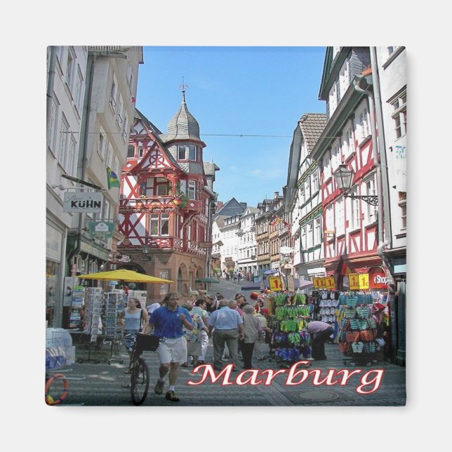 zDE101 MARBURG Wettergasse Tyskland, Fridge Magnet (Framsidan)