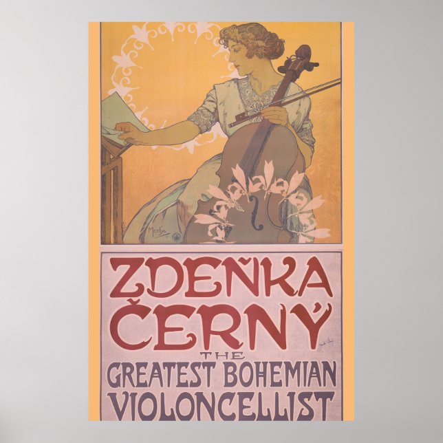 Zdenka Cerny poster av Alphonse Mucha (Framsidan)