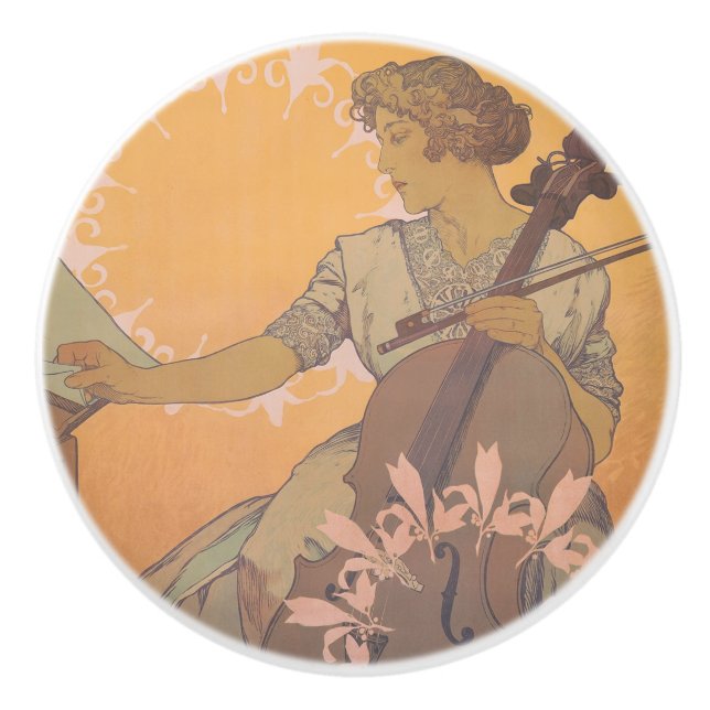 Zdenka Cerny poster av Alphonse Mucha Knopp (Framsidan)