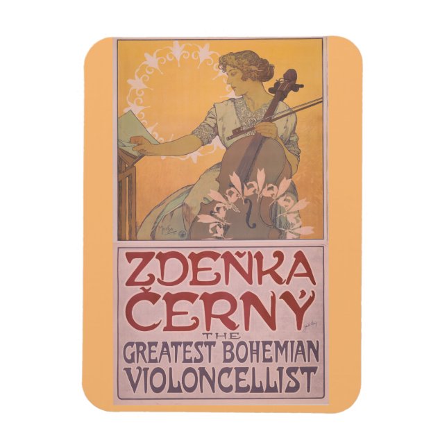 Zdenka Cerny poster av Alphonse Mucha Magnet (Vertikal)