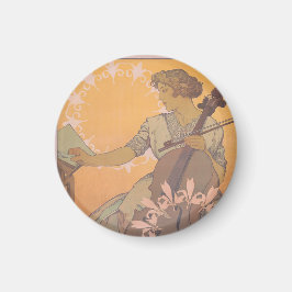 Zdenka Cerny poster av Alphonse Mucha Magnet