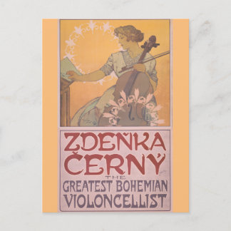 Zdenka Cerny poster av Alphonse Mucha Vykort