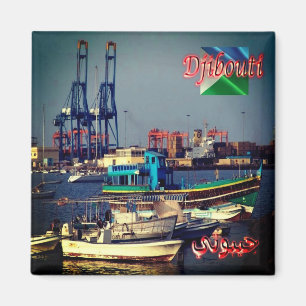 zDJ004 DJIBOUTI Port, Afrika, Fridge Magnet