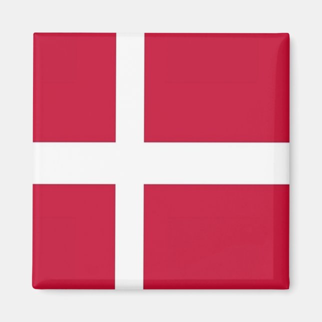 zDK001 DANISH FLAGGA, Danmark, Fridge Magnet (Framsidan)