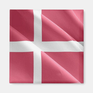zDK002 DANISH wave FLAGGA Danmark, Fridge Magnet