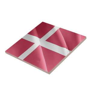 zDK002 DANISH Wave FLAGGA Danmark Kakelplatta