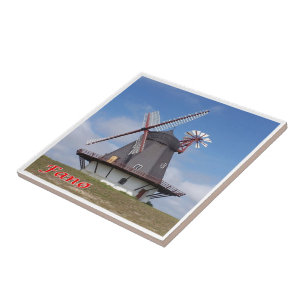 zDK008 FANO LIGHTHOUSE Frisian Islands Kakelplatta