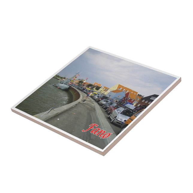 zDK011 FANO Sjöfront Frisian Islands, Danmark. Kakelplatta (Sidan)