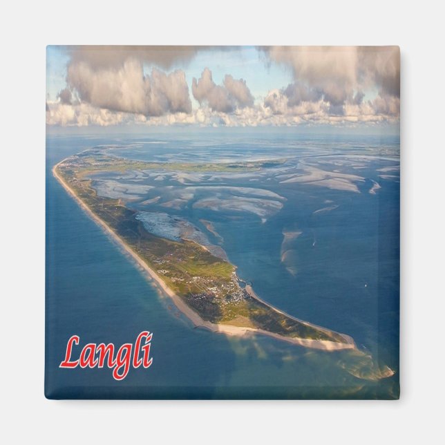 zDK012 LANGLI Frisian Islands Danmark - Fridge Magnet (Framsidan)