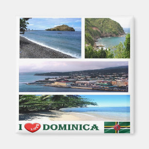 zDM003 DOMINICA I Kärlek, Mosaic, Amerika, Fridge Magnet
