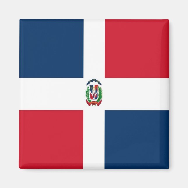 zDO001 DOMINICAN REPUBLIC, Flagga, Amerika, Fridge Magnet (Framsidan)
