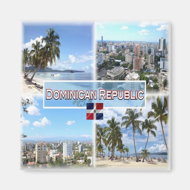 zDO003 DOMINICAN REPUBLIC, Mosaic, Amerika, Fridge Magnet (Framsidan)