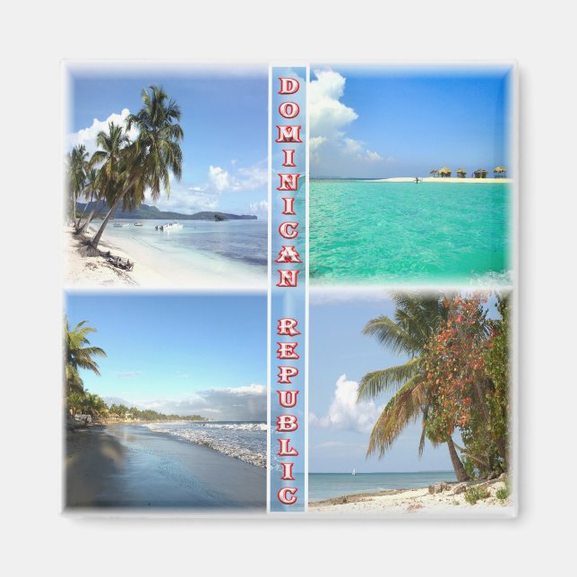 zDO004 DOMINICAN REPUBLIC, Mosaic, Amerika, Fridge Magnet (Framsidan)