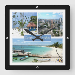 zDO005 DOMINICAN REPUBLIC, Mosaic, Amerika, Fyrkantig Klocka