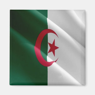 zDZ002 ALGERIA, Waving Flag, Africa, Fridge Magnet