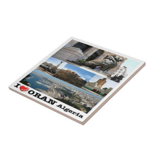 zDZ007 ORAN I Kärlek, Mosaic Algeriet, Afrika, Fri Kakelplatta