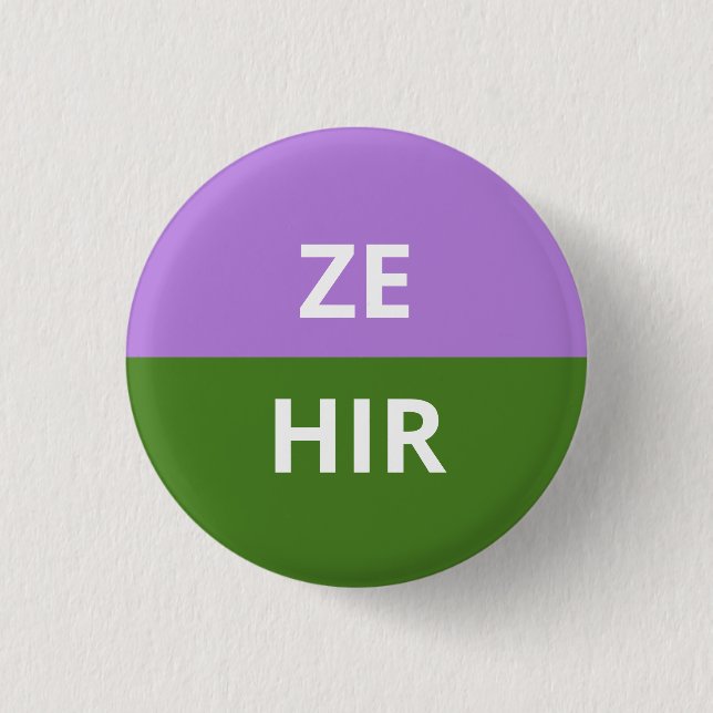 Ze-/HirpronomenGenderqueer emblem Knapp (Framsida)