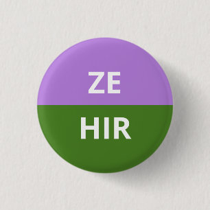 Ze-/HirpronomenGenderqueer emblem Knapp